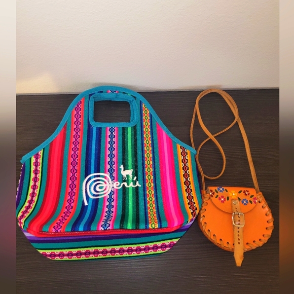 peru Handbags - Bundle of Mini Crossbody and Peru Handmade Lunchbox